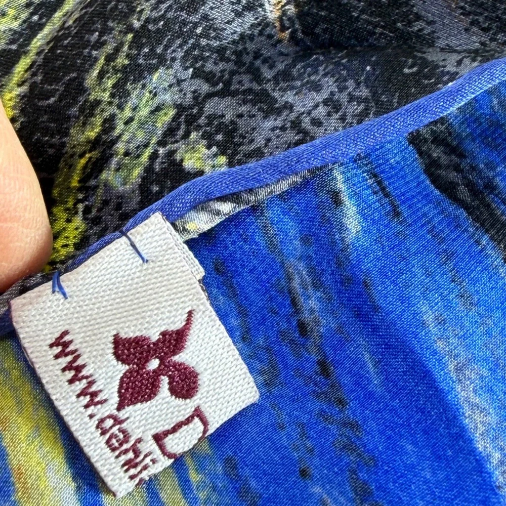 Vincent van Gogh Starry Night 100% Silk‎ Scarf Blue Yellow Square 33